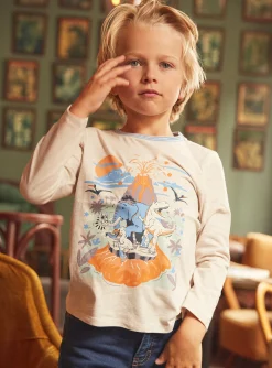 Sergent Major T-shirt & Polo-T-shirt beige &agrave; motif animaux pr&eacute;historiques