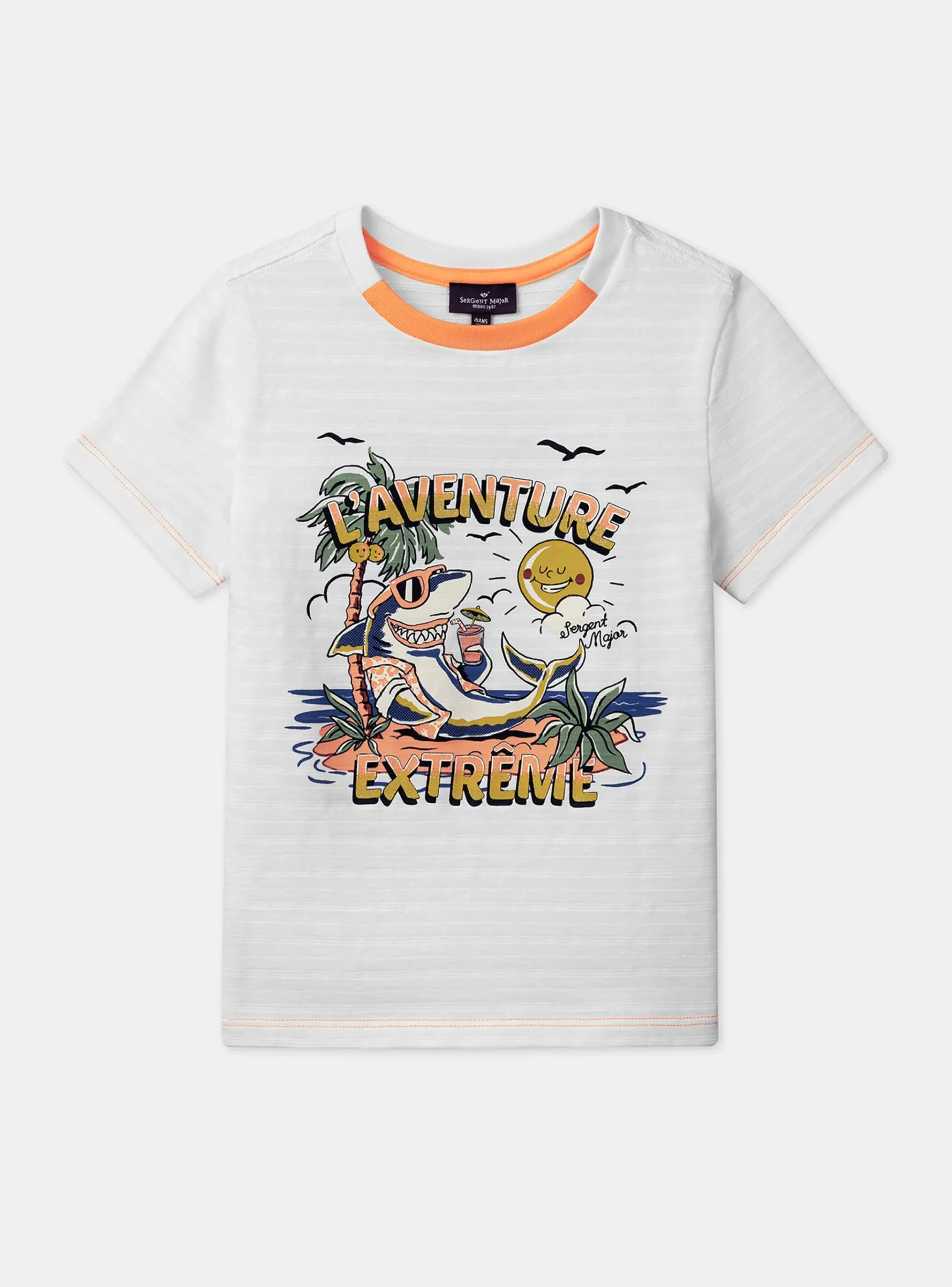 Sergent Major T-shirt & Polo-T-shirt blanc à motif requin en jersey