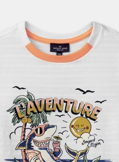 Sergent Major T-shirt & Polo-T-shirt blanc à motif requin en jersey