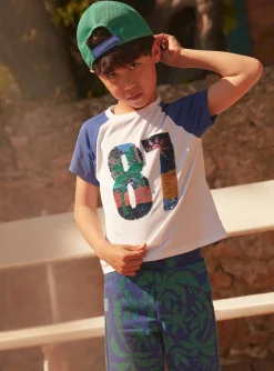Sergent Major T-shirt & Polo-T-shirt blanc et bleu &agrave; manches courtes