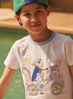 Sergent Major T-shirt & Polo-T-shirt blanc et bleu &agrave; manches courtes