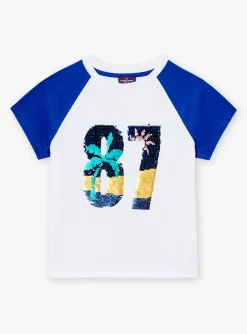 Sergent Major T-shirt & Polo-T-shirt blanc et bleu &agrave; manches courtes
