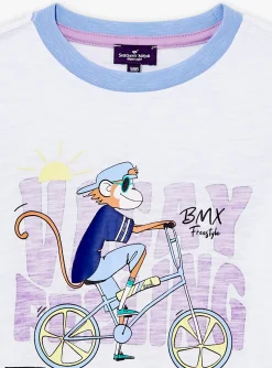 Sergent Major T-shirt & Polo-T-shirt blanc et bleu &agrave; manches courtes