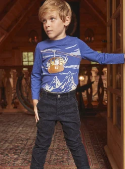 Sergent Major T-shirt & Polo-T-shirt bleu glacier à motifs montagnes et télécabine