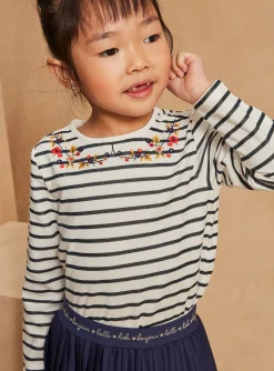 Sergent Major Blouse & T-shirt-T-shirt bleu marine &agrave; imprim&eacute; &agrave; rayures