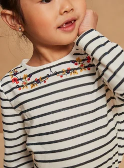 Sergent Major Blouse & T-shirt-T-shirt bleu marine &agrave; imprim&eacute; &agrave; rayures