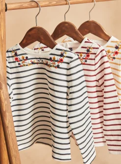 Sergent Major Blouse & T-shirt-T-shirt bleu marine &agrave; imprim&eacute; &agrave; rayures
