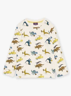 Sergent Major T-shirt & Polo-T-shirt &eacute;cru &agrave; imprim&eacute; dinosaures