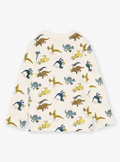 Sergent Major T-shirt & Polo-T-shirt &eacute;cru &agrave; imprim&eacute; dinosaures