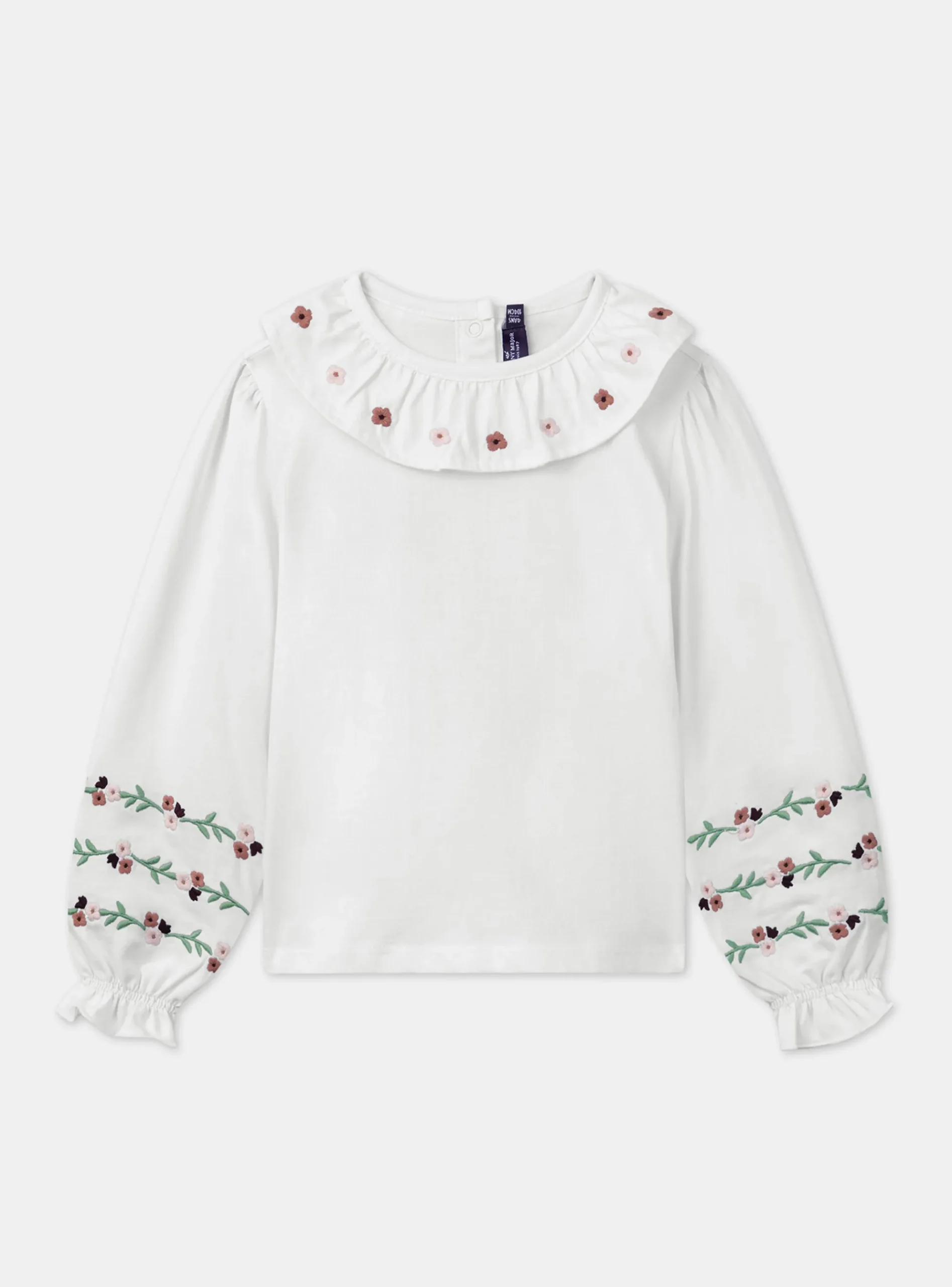 Sergent Major Blouse & T-shirt-T-shirt écru brodé