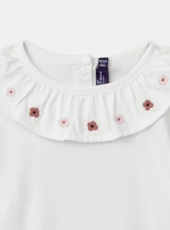 Sergent Major Blouse & T-shirt-T-shirt écru brodé