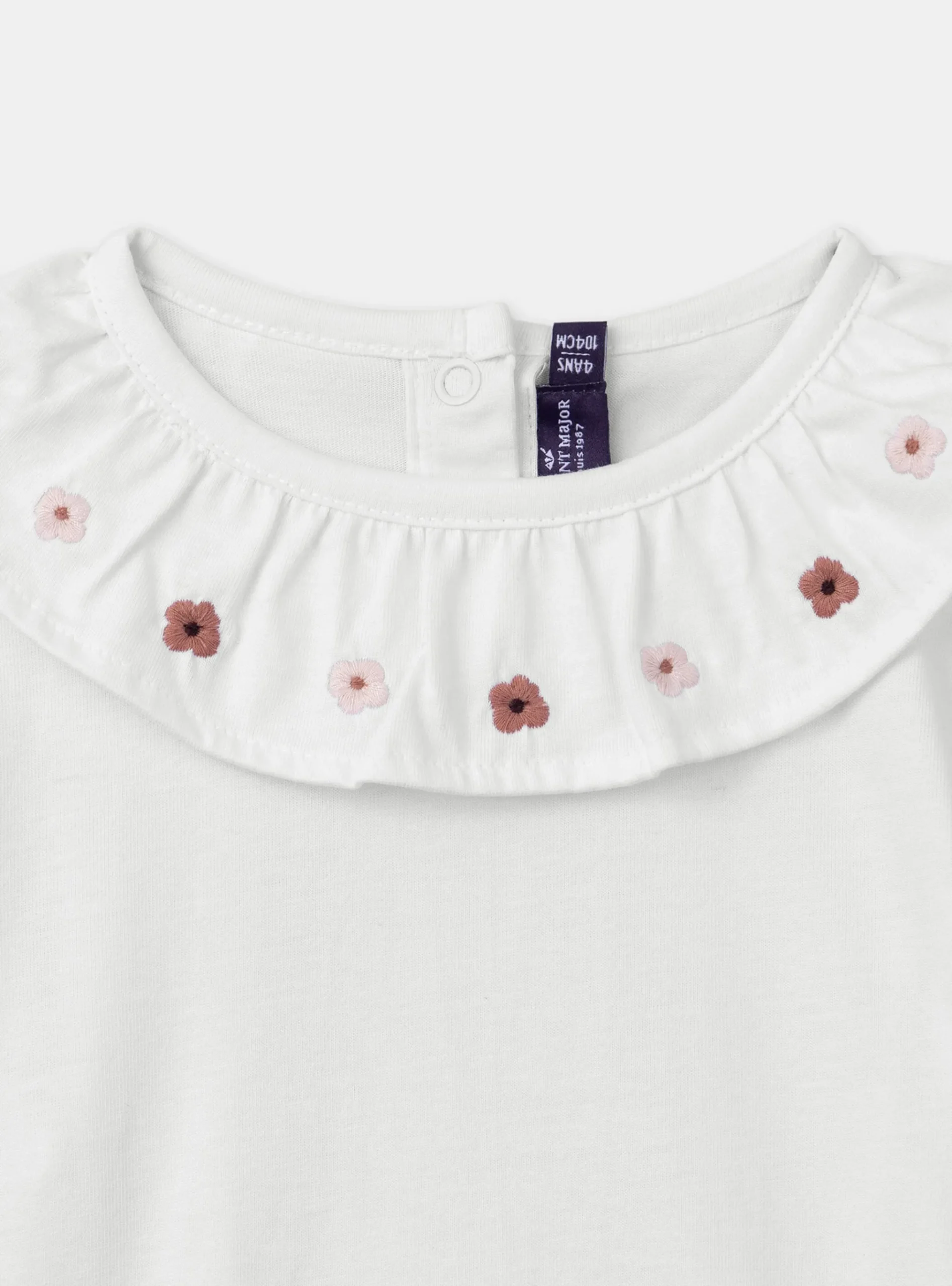 Sergent Major Blouse & T-shirt-T-shirt écru brodé