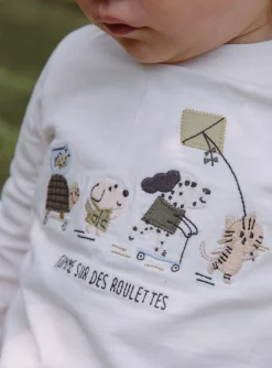 Sergent Major Chemise, T-shirt & Polo-T-shirt &eacute;cru en jersey &agrave; manches longues
