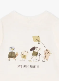Sergent Major Chemise, T-shirt & Polo-T-shirt &eacute;cru en jersey &agrave; manches longues