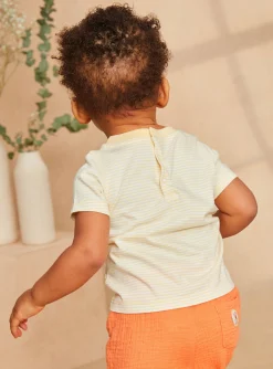 Sergent Major Chemise, T-shirt & Polo-T-shirt en jersey &eacute;cru et orange &agrave; imprim&eacute; &agrave; rayures et &agrave; motifs animaux marins pastels