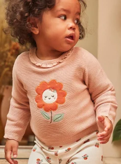 Sergent Major Pull, Gilet & Cardigan-T-shirt en tricot rose tendre