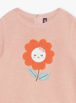 Sergent Major Pull, Gilet & Cardigan-T-shirt en tricot rose tendre