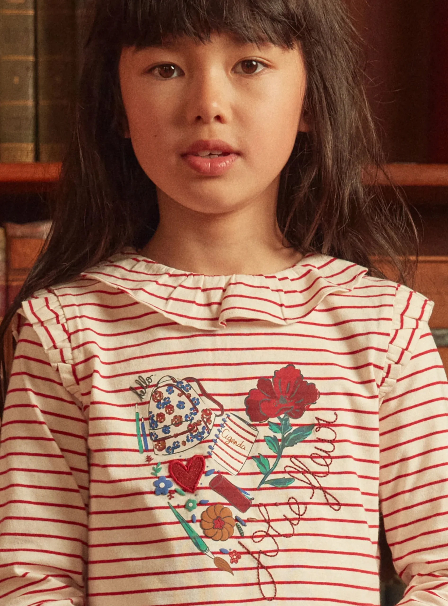 Sergent Major Blouse & T-shirt-T-shirt marinière à volants