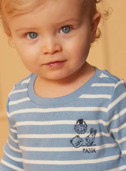 Sergent Major Chemise, T-shirt & Polo-T-shirt marini&egrave;re bleu pastel et &eacute;cru