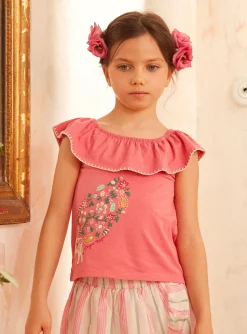 Sergent Major Blouse & T-shirt-T-shirt rose avec &eacute;l&eacute;phant
