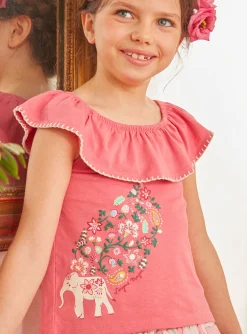 Sergent Major Blouse & T-shirt-T-shirt rose avec &eacute;l&eacute;phant
