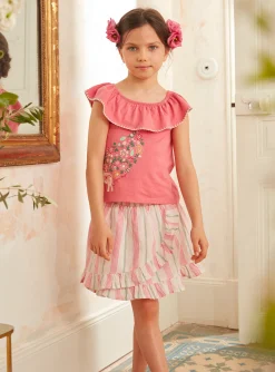 Sergent Major Blouse & T-shirt-T-shirt rose avec &eacute;l&eacute;phant
