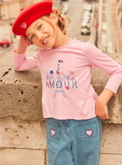 Sergent Major Blouse & T-shirt-T-shirt rose barbapapa &agrave; volants