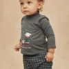 Sergent Major Chemise, T-shirt & Polo-T-shirt vert de gris &agrave; manches longues en molleton