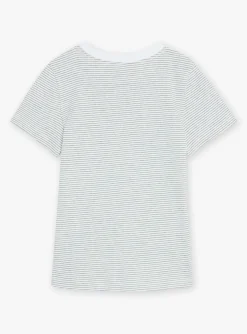 Sergent Major Sous-vêtement & Chaussettes-2 T-shirts &eacute;crus &agrave; imprim&eacute; &agrave; rayures et motifs vaisseau spatial et voitures