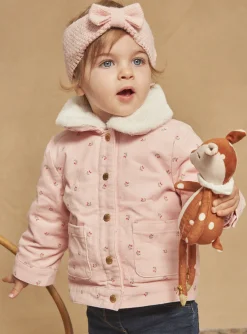 Sergent Major Manteau, Parka & Veste-Veste 2 en 1 rose vintage en velours côtelé
