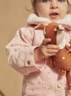 Sergent Major Manteau, Parka & Veste-Veste 2 en 1 rose vintage en velours c&ocirc;tel&eacute;