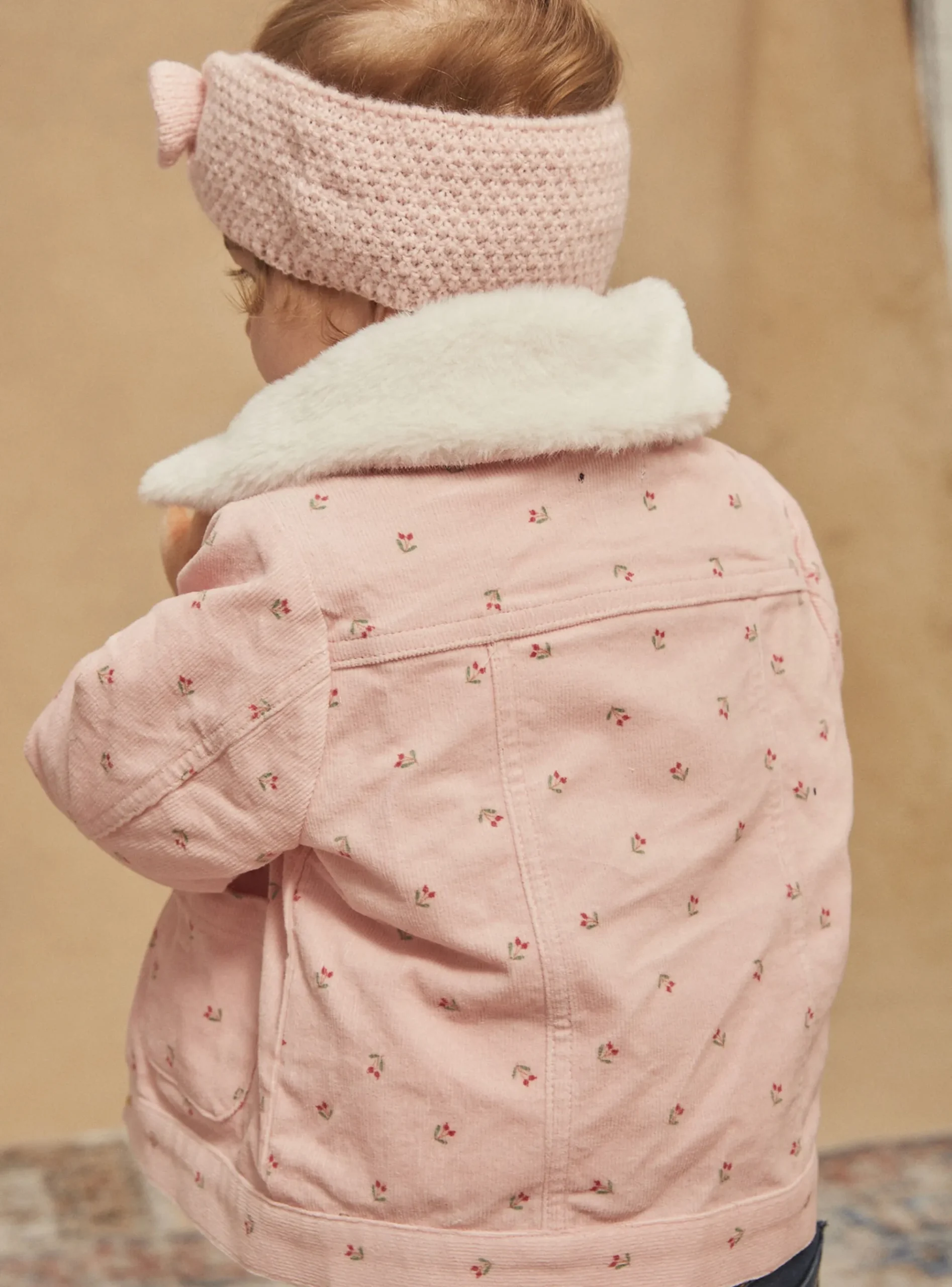 Sergent Major Manteau, Parka & Veste-Veste 2 en 1 rose vintage en velours c&ocirc;tel&eacute;