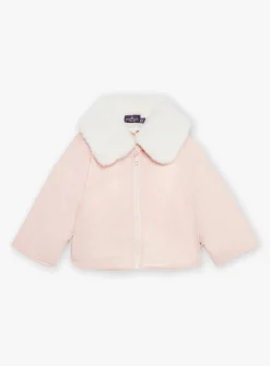 Sergent Major Manteau, Parka & Veste-Veste 2 en 1 rose vintage en velours c&ocirc;tel&eacute;