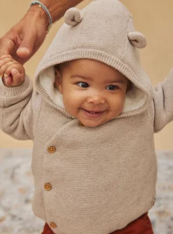 Sergent Major Veste & Cardigan-Veste à capuche beige en tricot