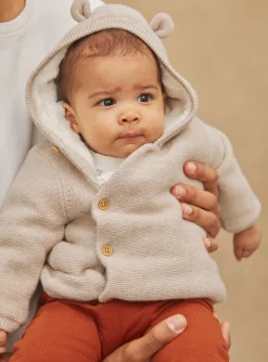 Sergent Major Veste & Cardigan-Veste &agrave; capuche beige en tricot