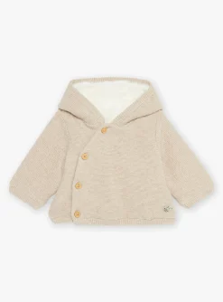 Sergent Major Veste & Cardigan-Veste &agrave; capuche beige en tricot