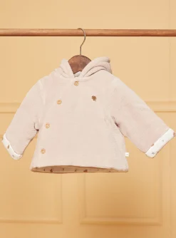Sergent Major Veste & Cardigan-Veste de naissance à capuche beige en velours