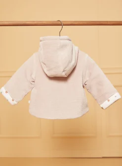 Sergent Major Veste & Cardigan-Veste de naissance &agrave; capuche beige en velours