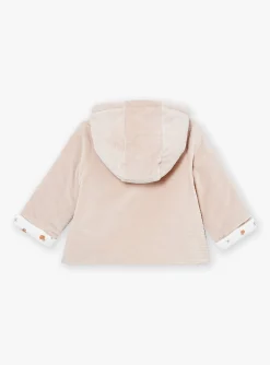 Sergent Major Veste & Cardigan-Veste de naissance &agrave; capuche beige en velours