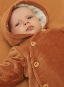 Sergent Major Veste & Cardigan-Veste de naissance caramel en velours c&ocirc;tel&eacute;