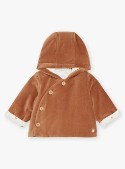 Sergent Major Veste & Cardigan-Veste de naissance caramel en velours c&ocirc;tel&eacute;