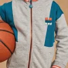 Sergent Major Tenues De Sport-Veste de surv&ecirc;tement molletonn&eacute;e bleue et gris