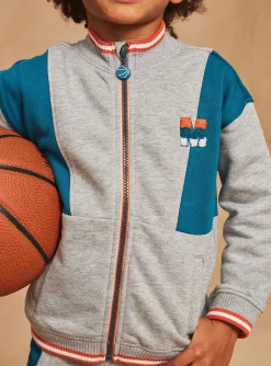 Sergent Major Tenues De Sport-Veste de surv&ecirc;tement molletonn&eacute;e bleue et gris
