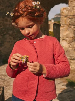 Sergent Major Pull, Gilet & Cardigan-Veste en tubique matelass&eacute; rouge r&eacute;versible