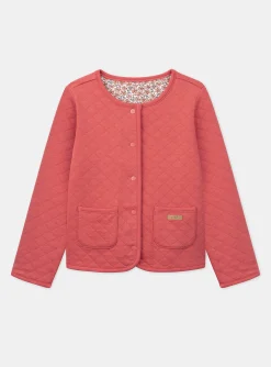 Sergent Major Pull, Gilet & Cardigan-Veste en tubique matelass&eacute; rouge r&eacute;versible