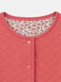 Sergent Major Pull, Gilet & Cardigan-Veste en tubique matelass&eacute; rouge r&eacute;versible