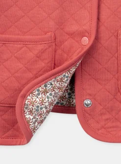 Sergent Major Pull, Gilet & Cardigan-Veste en tubique matelass&eacute; rouge r&eacute;versible