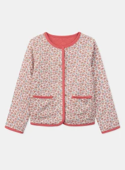 Sergent Major Pull, Gilet & Cardigan-Veste en tubique matelass&eacute; rouge r&eacute;versible