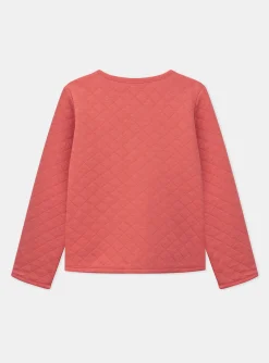 Sergent Major Pull, Gilet & Cardigan-Veste en tubique matelass&eacute; rouge r&eacute;versible