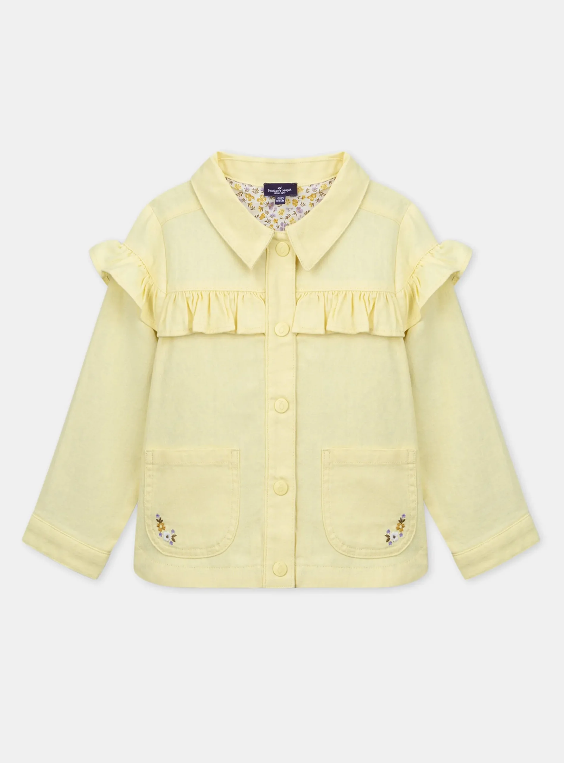 Sergent Major Manteau, Parka & Veste-Veste jaune à volant